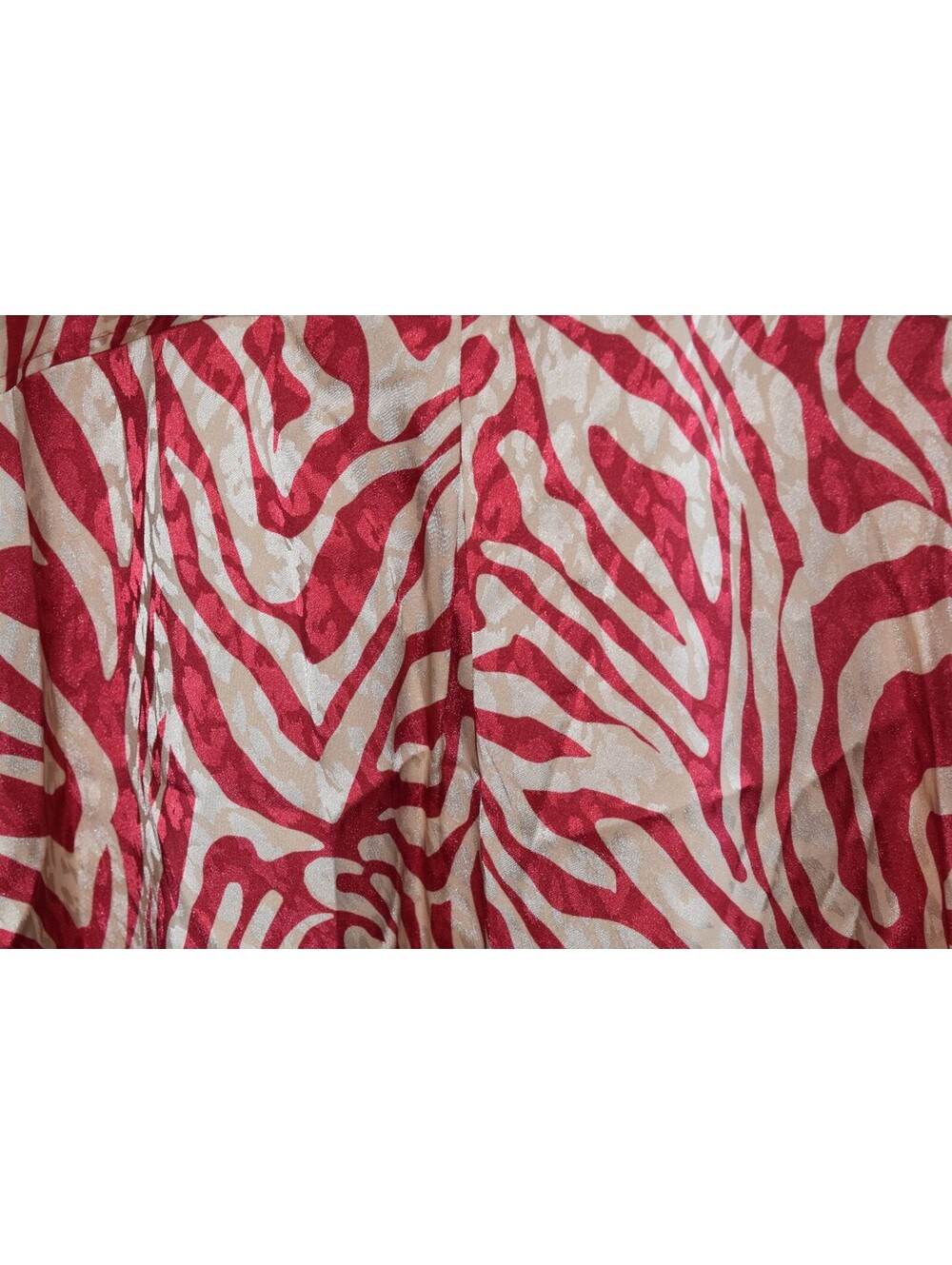 Liz Claiborne Zebra Print Cap Sleeve Top Split V Neck Red Tan Plus Size 1X - Picture 5 of 6